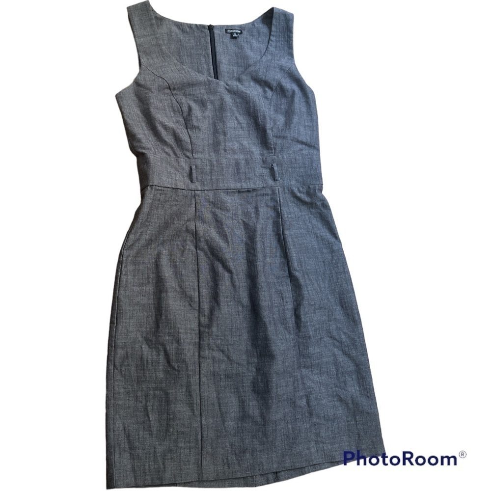 Maurices Gray Sleeveless Sheath Dress Size S/6 Career Work Office Classic
